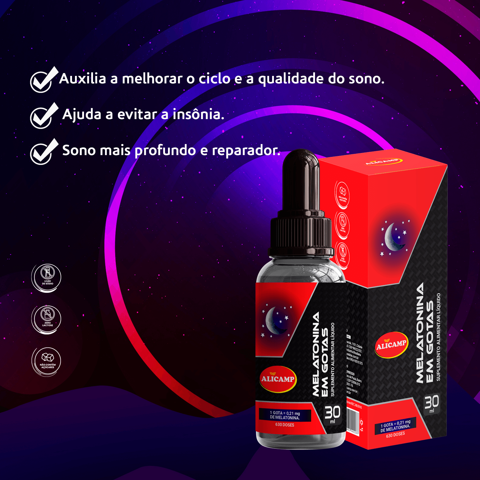MELATONINA EM GOTAS ALICAMP 30ML - Imagem 7