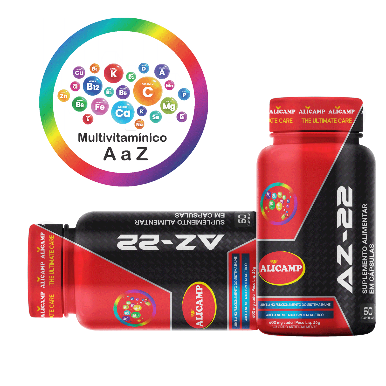 MULTIVITAMÍNICO ALICAMP AZ 22 60 CAPS - Imagem 3
