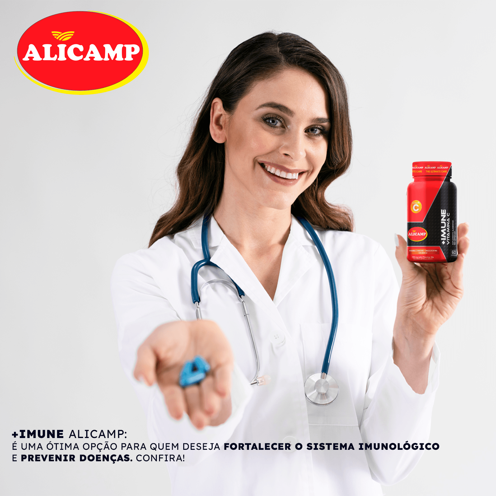 +IMUNE vitamina C, Zinco e vitamina D3 Alicamp 60 Cápsulas - Imagem 3